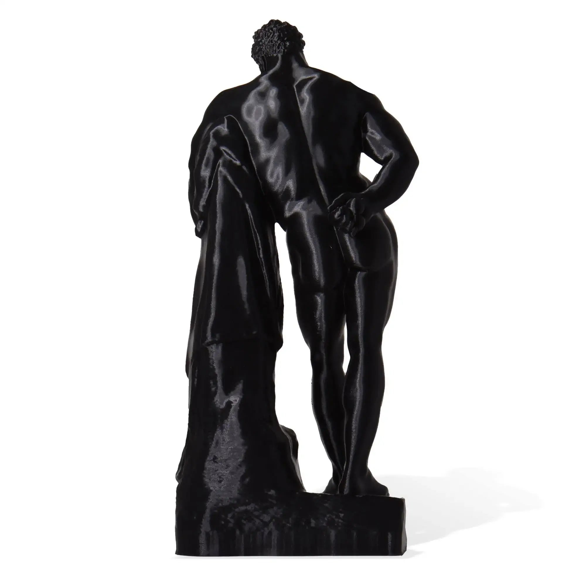 Vista posteriore della statua di Ercole Farnese, colore nero