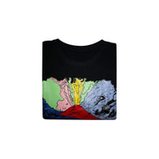 T shirt nera per bambini con stampa "Vesuvius" di Andy Warhol piegata