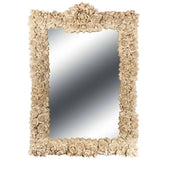 Specchio con cornice in porcellana di Capodimonte, lungo 120 cm