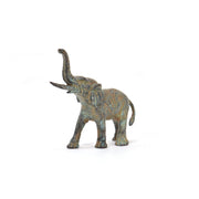 Vista frontale, elefante portafortuna in bronzo