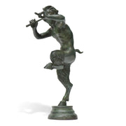 Fauno con pifferi scultura in bronzo