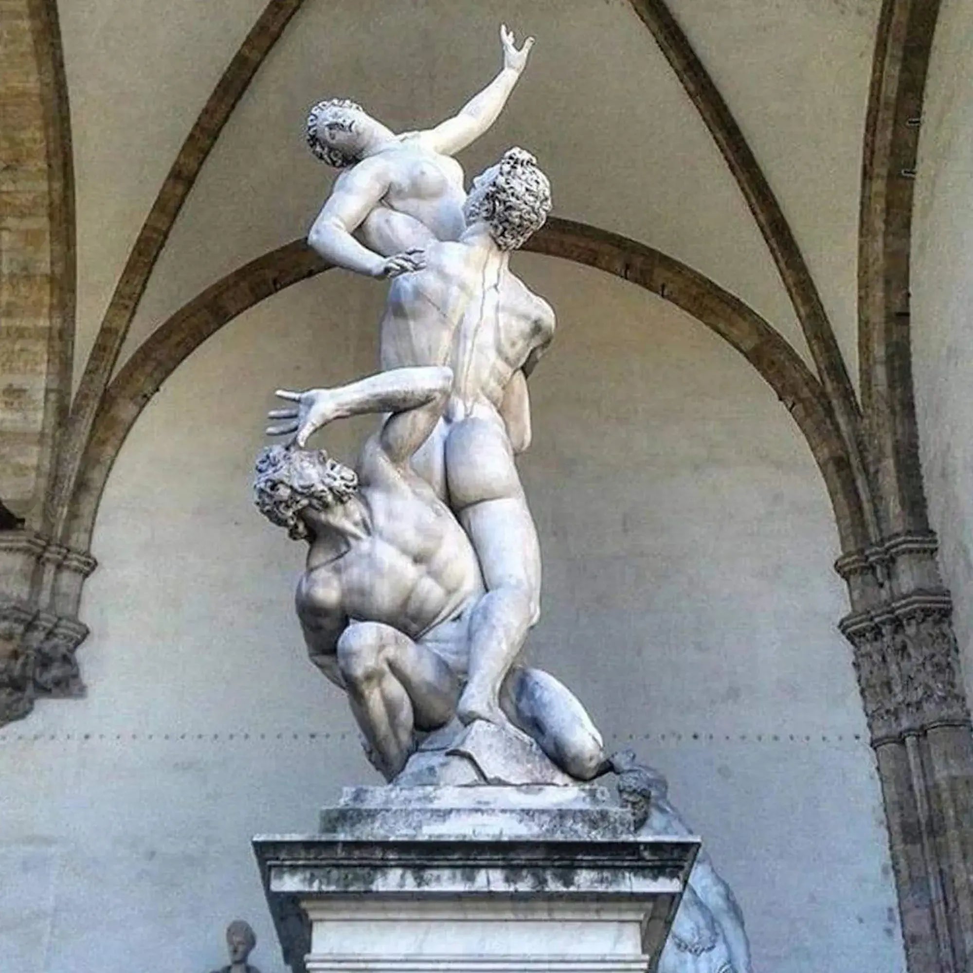 Scultura in marmo del Ratto delle Sabine, 50 cm