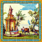 Piastrella di Santa Chiara con la Fontana