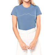 T-shirt vulcano da donna in cotone, blu